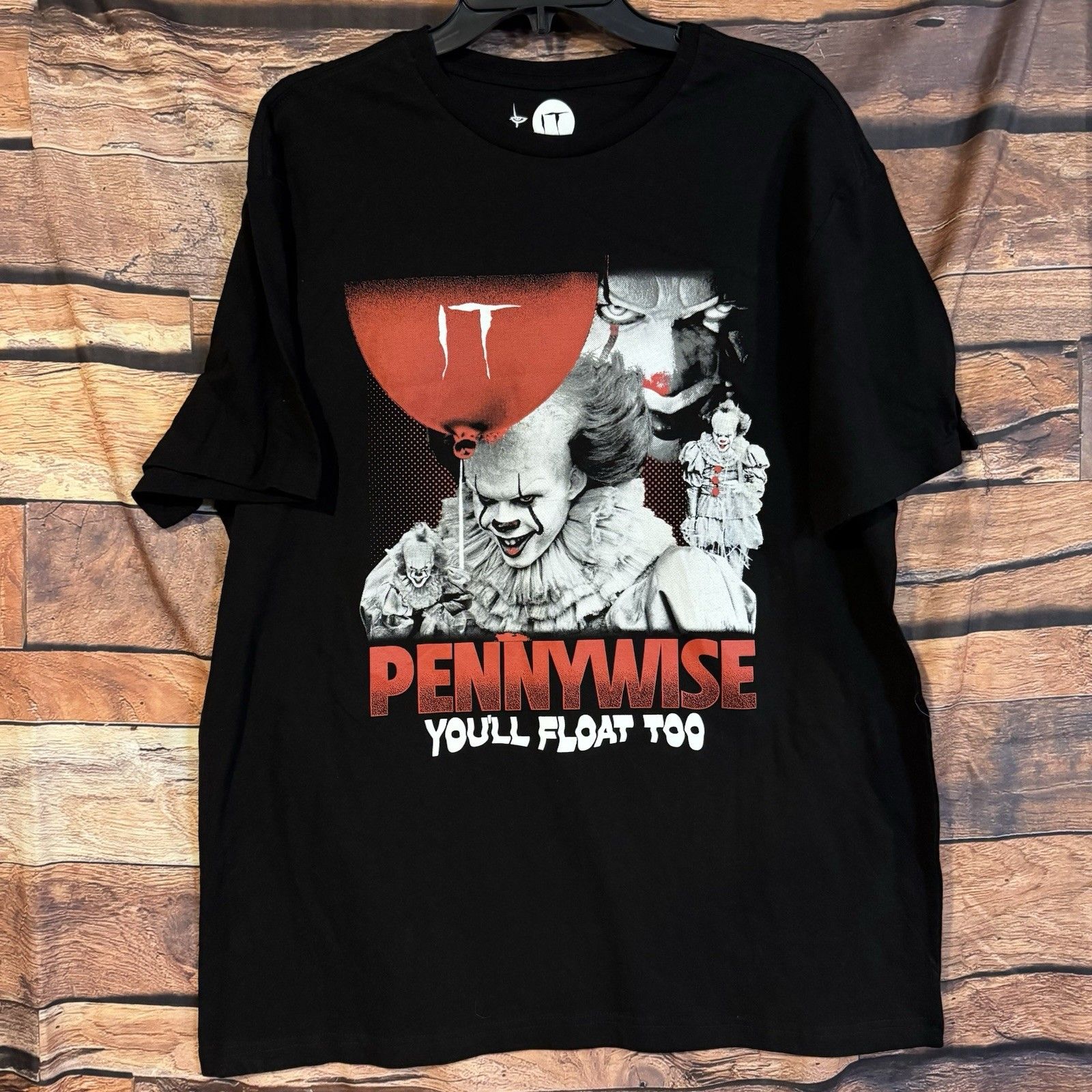 Pennywise It Clown "You'll Float Too" Horror Movie Halloween Graphic T-Shirt Xl